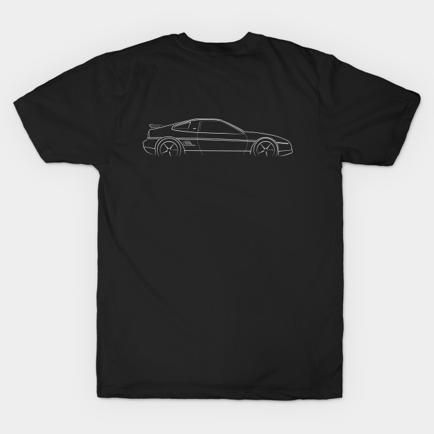 front/profile - Pontiac Fiero - stencil, white by mal_photography